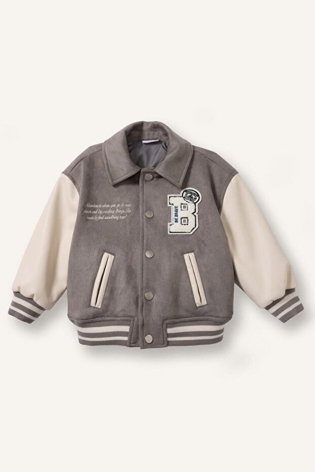 Appliqued Snap Fastener Coat for Baby Boy (26 Au)