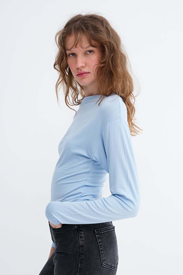 Boat Neck Basic Blouse B1873