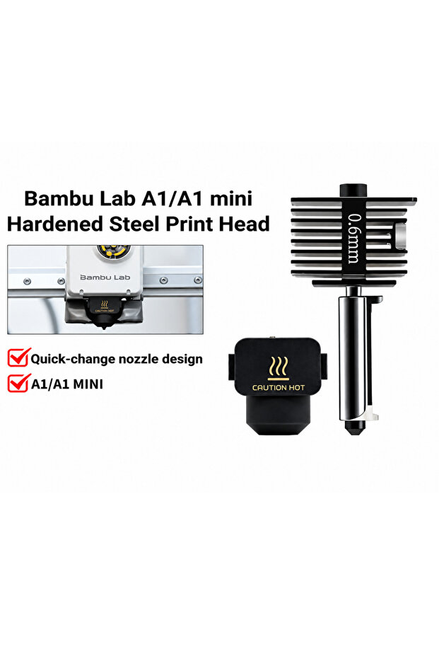 Bambu Lab A1/A1 Mini Hotend Sertleştirilmiş Çelik