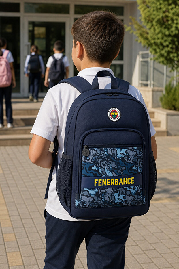 Column Detailed Camouflage School Backpack Football Team Fan Bag 43X35X14 cm