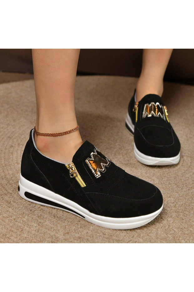 Women's Gold Accent Slip-On Sneakers