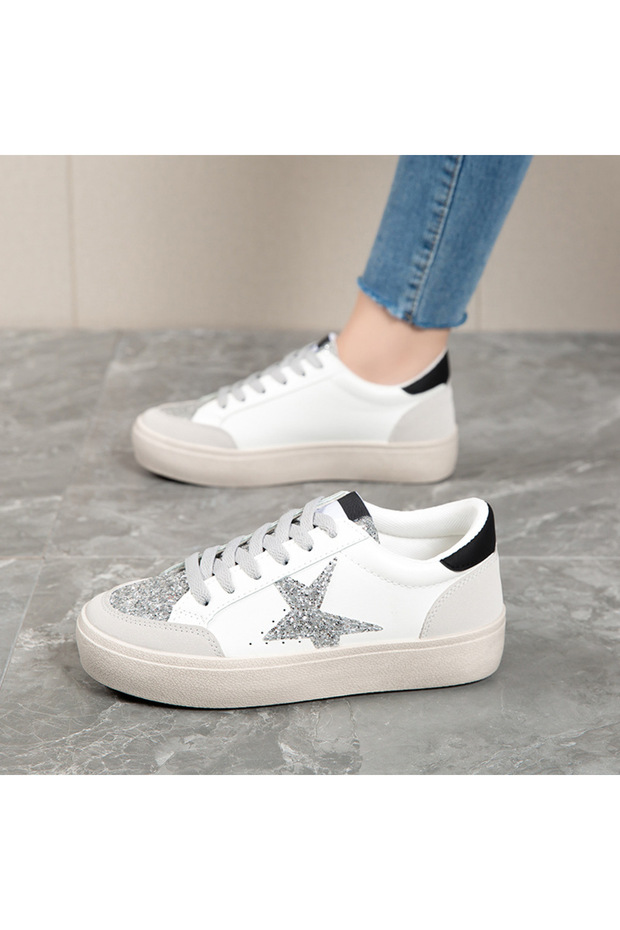 Women's Leopard Lace-Up Sneakers