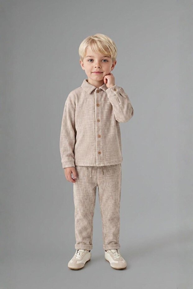 Cotton Linen Look 2-Piece Set for Baby Boy (26 Au)