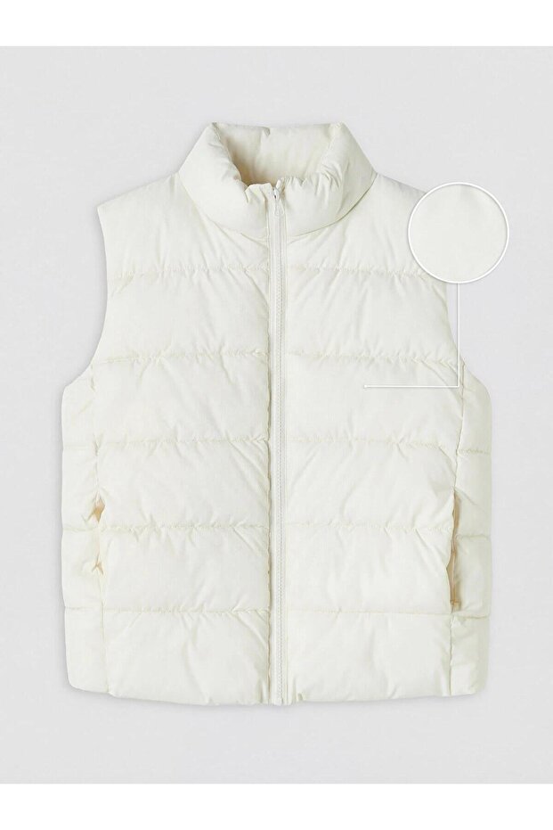 High Collar Girls' Quilted Puffer Vest (W6)