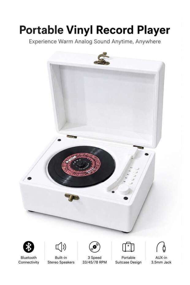 Retro Portable CD Player with Remote Control, Built‑in Speaker Bluetooth USB AUX Music Player for Home Gift
