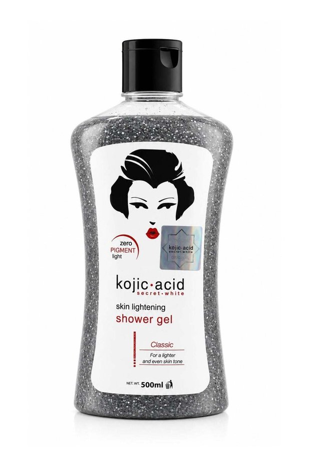 Secret White Skin Lightening Shower Gel, 500ml - Brightening Body Wash with Charcoal, Niacinamide & Vitamin E