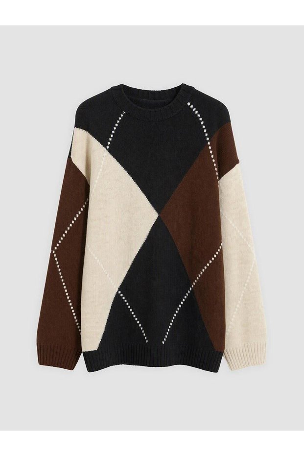 Color Blocked Women's Knitwear Tunic (W6)