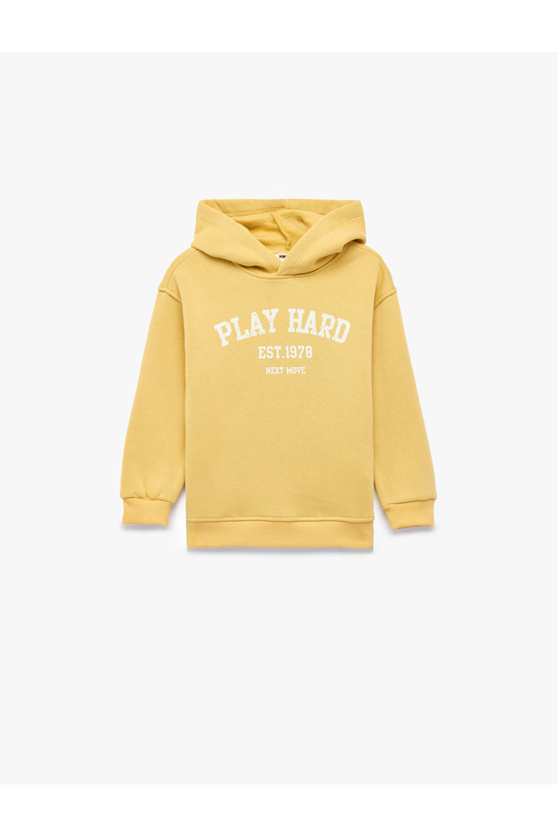 Cotton Long Sleeve Three-Thread Raster Printed Hooded Sweatshirt