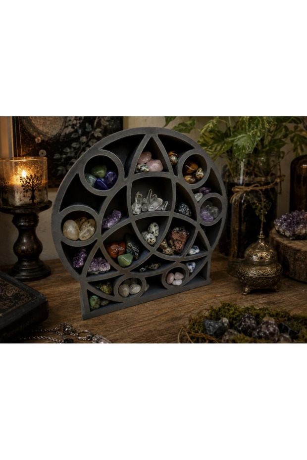 Mystical Symbol Gemstone Natural Stone and Crystal Shelf 25X25Cm