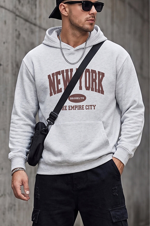 New York Printed Oversize Sweatshirt