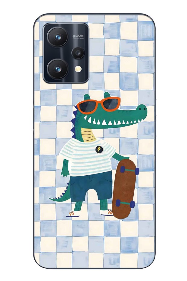 Realme 9 Pro Compatible Cool Crocodile Pattern Transparent Phone Case