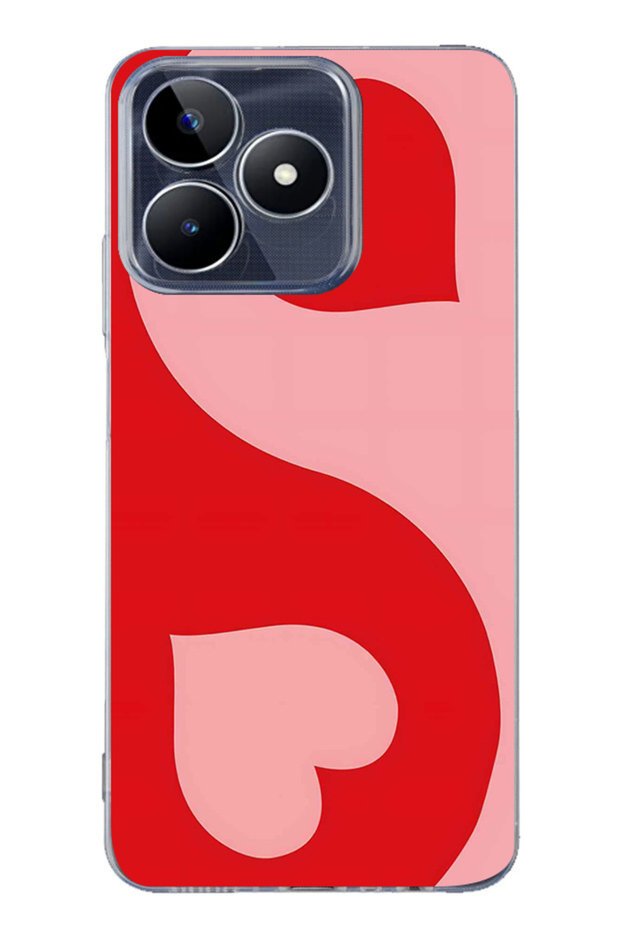 Realme Note 50 4g Compatible Red Ying Yang Pattern Transparent Phone Case