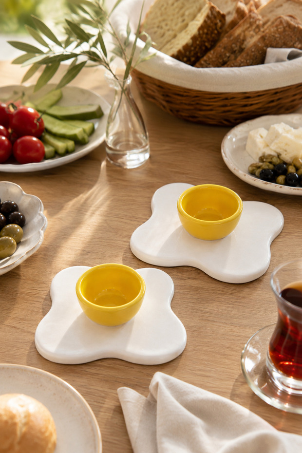 Set of 2 Ceramic Egg Holders | Handmade Special Design Breakfast Set