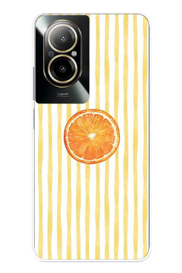 Realme 12 Lite Compatible Orange Slice Patterned Transparent Phone Case