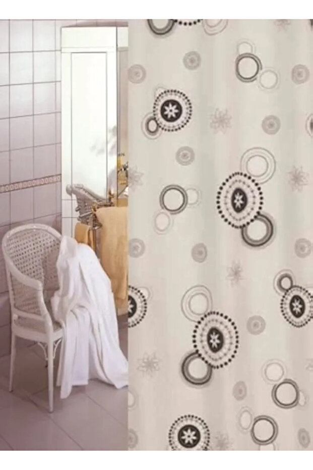 Tropik Polyester Fabric Bathroom Curtain Domestic Production Shower Curtain Size: 110 X 200 X (2 Pieces)