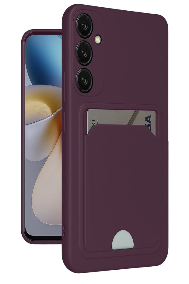 Zngzrmll Galaxy A26 Case Kelvin Silicone with Business Card Holder - (172744) Deep Purple
