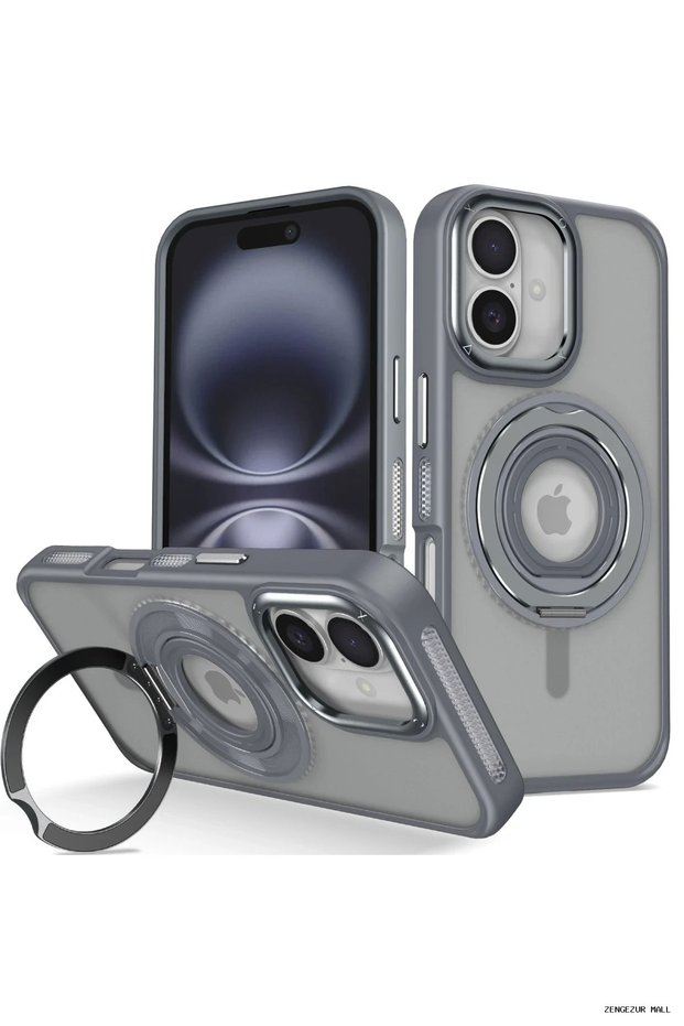 Zngzrmll iPhone 16 Banza Magsafe Cover with Stand - (174653) Titan Gray