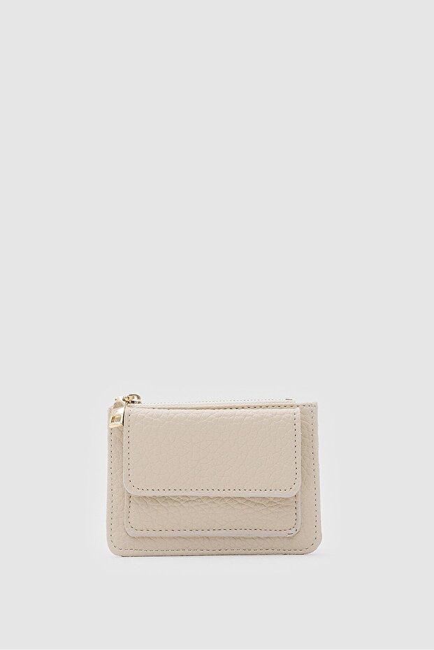 Ciel women's card holder with coin pocket - cream
