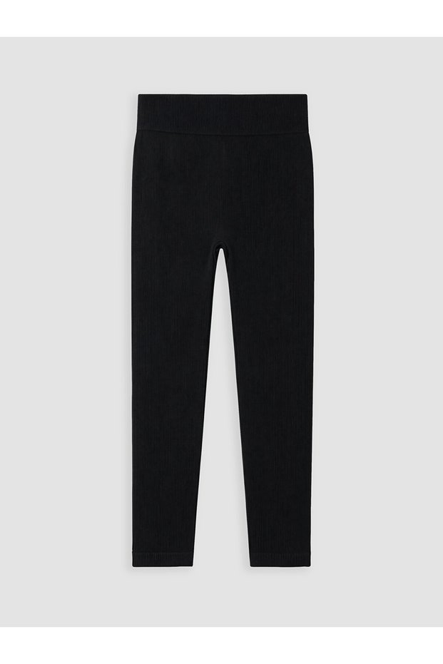 Lcw Kids Black Girls' Ribbed Leggings