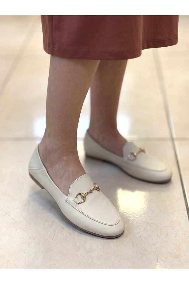 Real Leather Classic Model Buckle-Detail Women's Soft Ballet Shoes