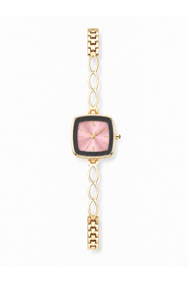 Women's Pinterest Model Gold Color Elegant Stylish Wristwatch