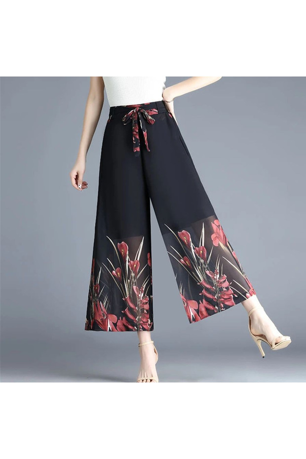 Women's Floral Wide-Leg Trousers