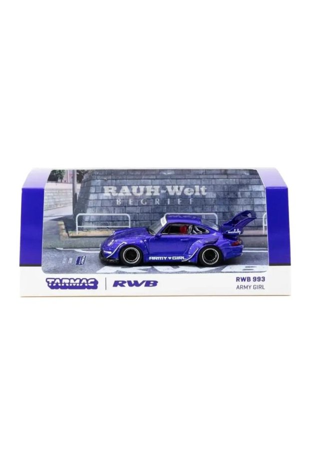 Works Rwb 993 Army Girl Blue 1/64 Model Car