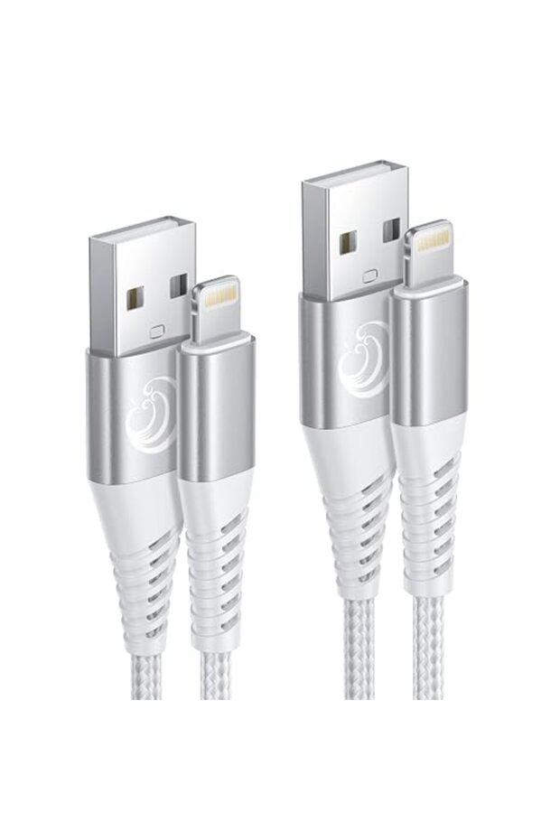 كيبل شحن سريع USB A الى لايتنينج بطول 1 متر معتمد من ام اف اي، عبوة من قطعتين