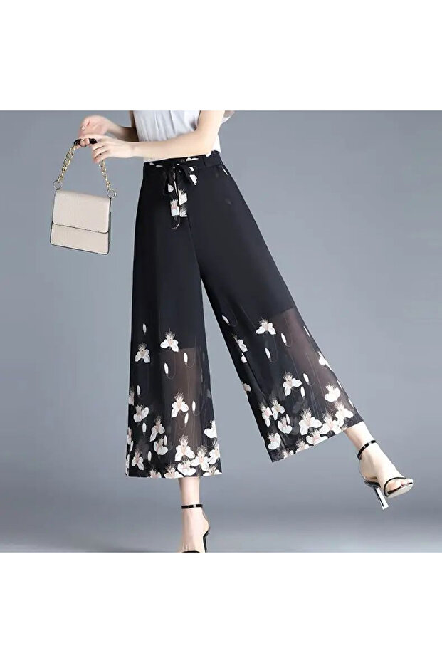 Women's Floral Wide-Leg Trousers