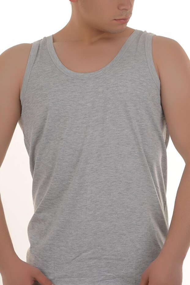 Me005 Gray Men's 4 Pieces Combed Cotton Undershirt