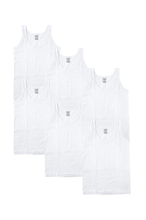 Tutku-Erkek 4-Pack Children's White Ribbed Undershirts