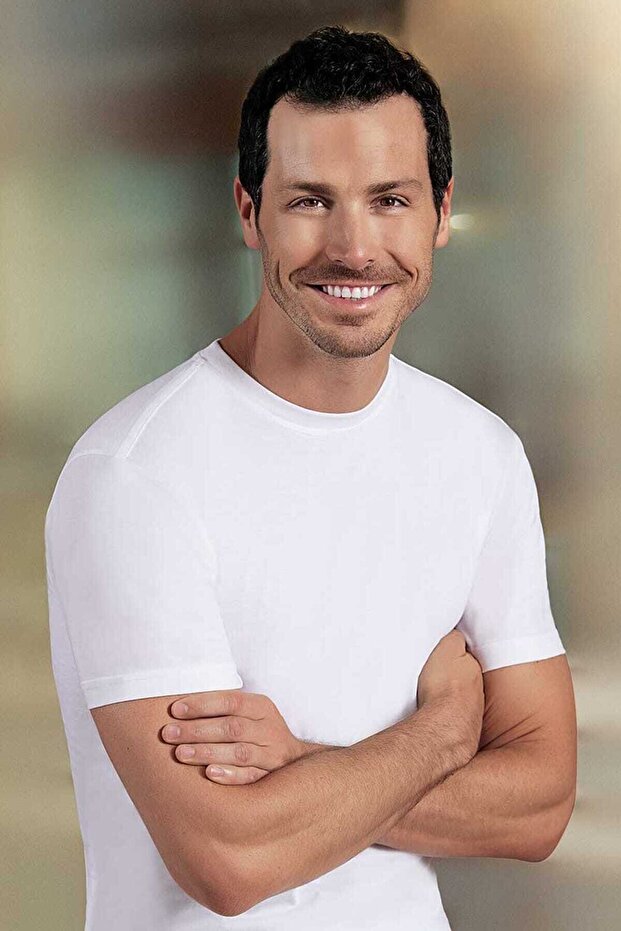 Tutku-White Combed Cotton Men's Crew Neck Sleeveless Undershirt 6-Pack
