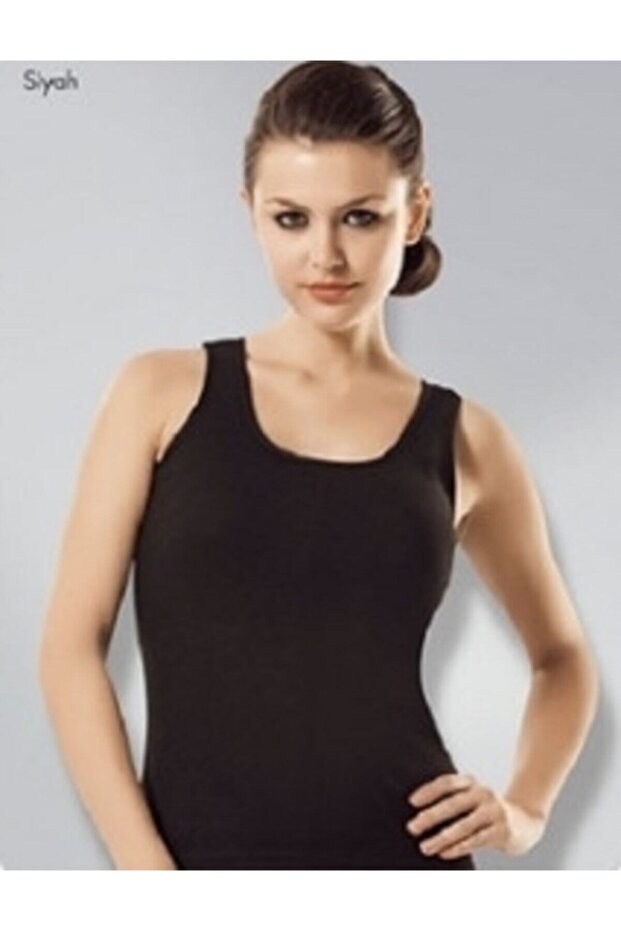 Tutku-Ribana Wide Strap Black Undershirt Single Pack