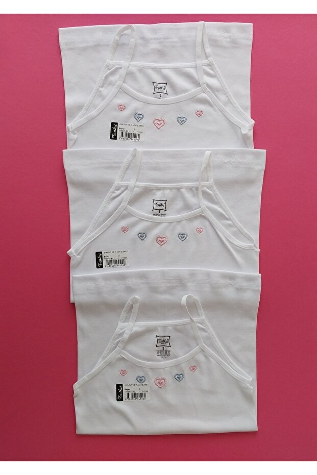 Tutku-Kiz Children's Thin Strap Tank Top 3-Pack.