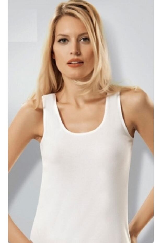 Tutku-Ribana Wide Strap White Undershirt Single Pack