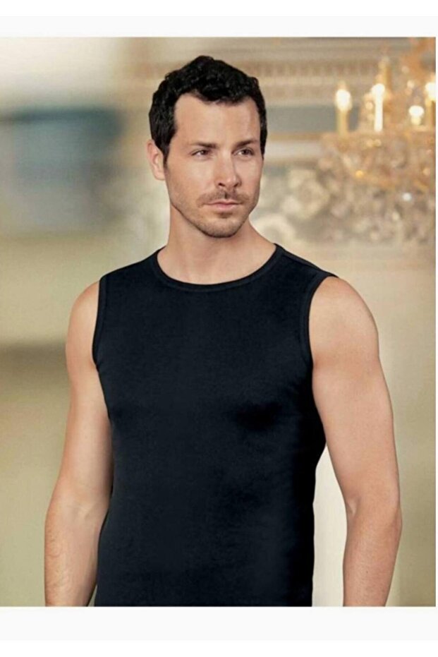 Tutku-Men's Black Undershirt New Season (2 Pieces Economic Package)