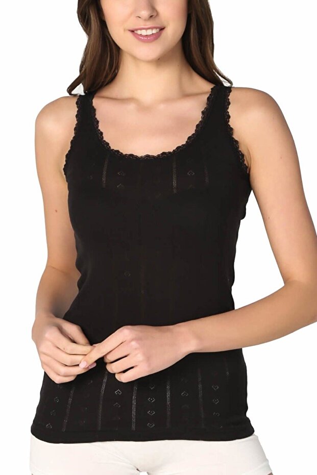 Tutku-Women's Black 6-Pack Undershirt Elf568Ber80496