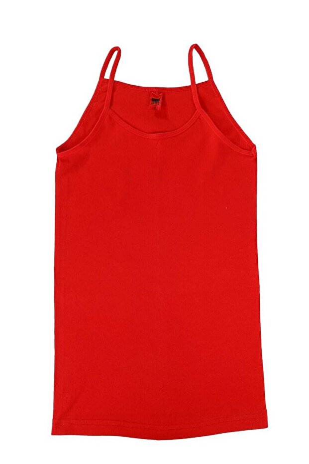 Tutku-Women's Cotton Undershirt with Strap 6 Pieces Red