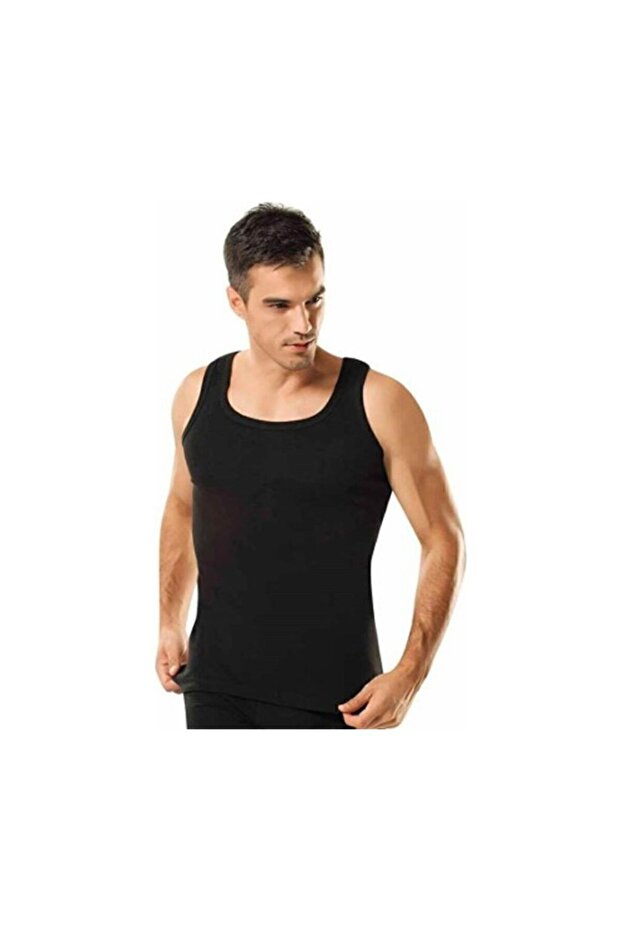 6-Piece Men's Athlete (rambo) Ribbed Undershirt Color: black