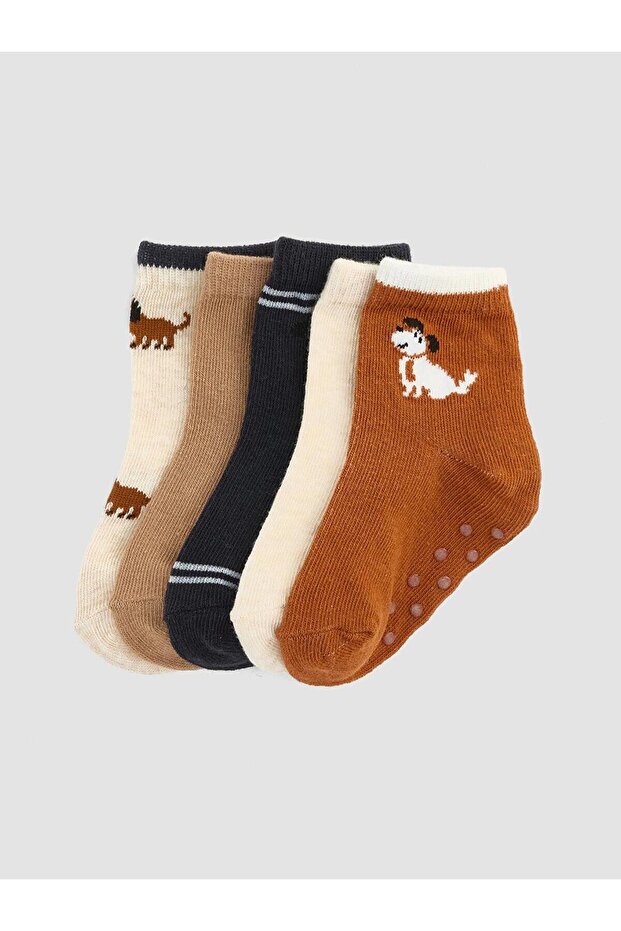 Patterned Baby Boy Socks 5-Pack (W6)