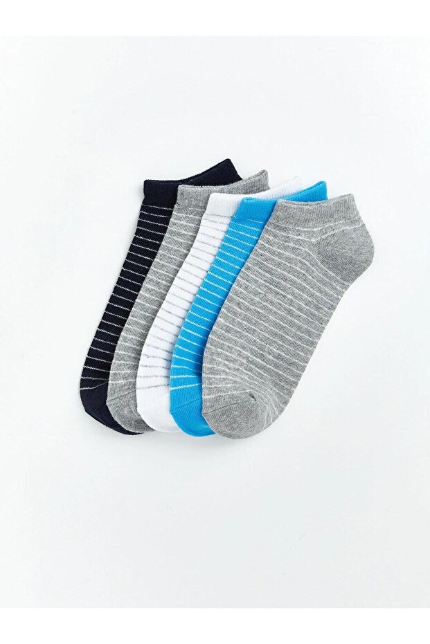 Mixed Striped Boys' Booties Socks 5-Pack (W6)