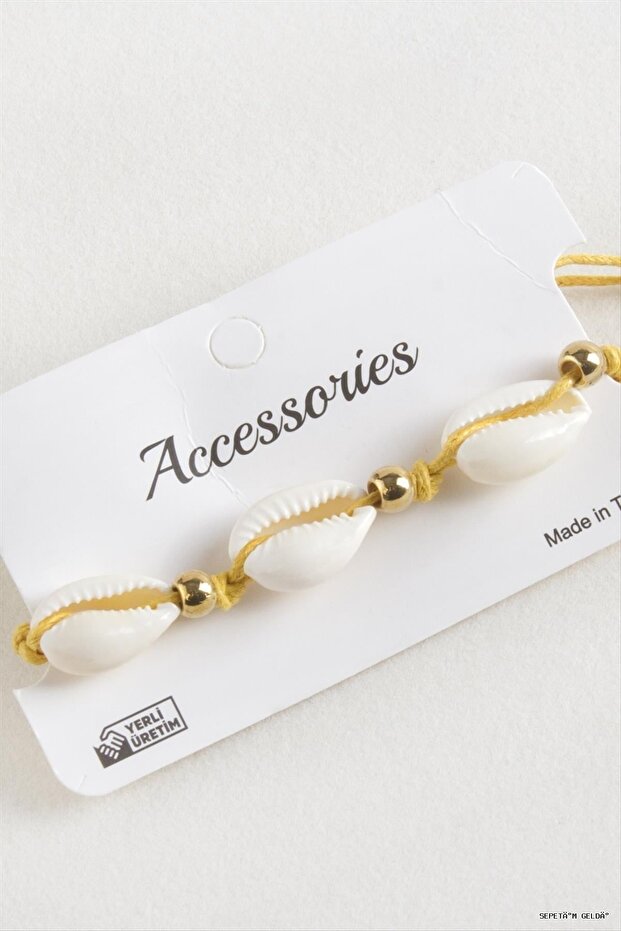 Spt-Gld Seashell Macrame Rope (234229) Bracelet Yellow