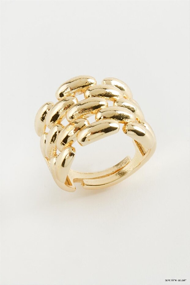 Spt-Gld Ir Shaped Metal (230710) Ring Yellow