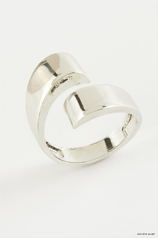 Spt-Gld Oval Metal Ring (230706) Silver Color