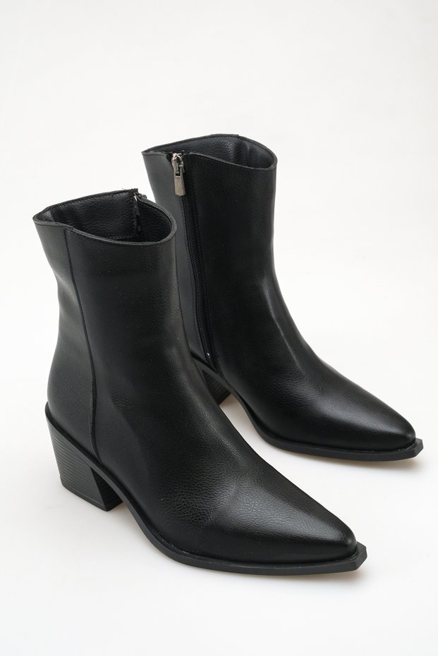 Women's Heeled Boots Black Skin