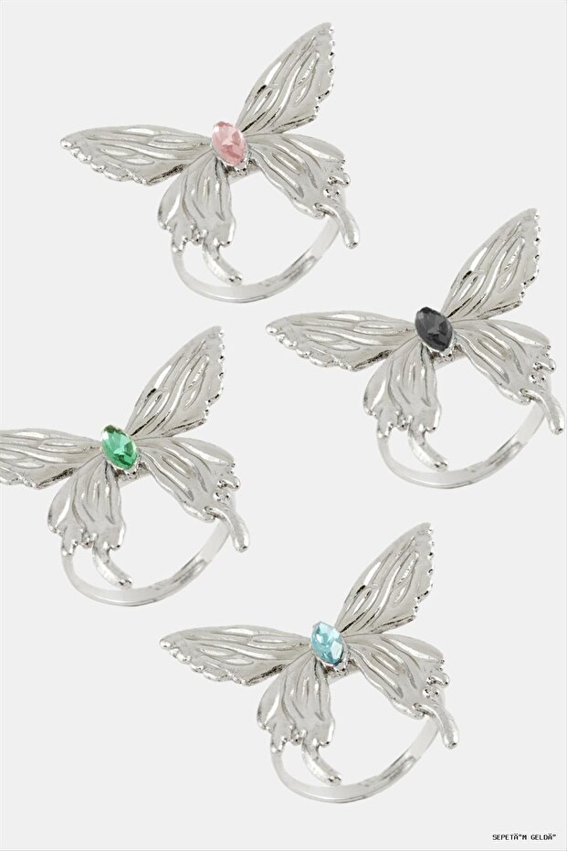 Spt-Gld Metal Ring with Crystal Stone (233956) Silver Color