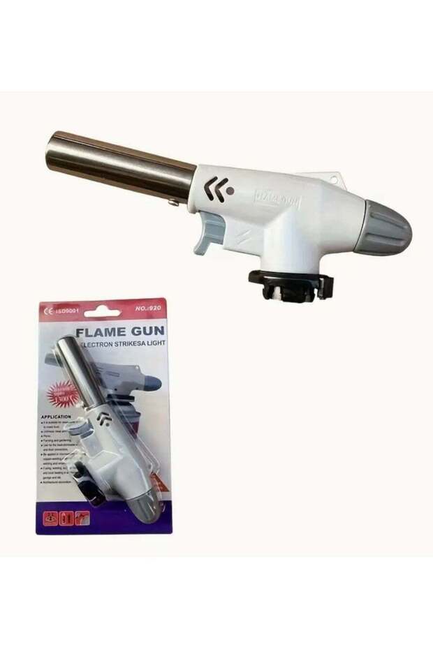 Kitchen Torch with Adjustable Flame & 360° Rotating Nozzle - Heavy-Duty ABS Construction, Ergonomic Handle, Refillable Gas Lighter for Searing, Sauté, Caramelizing, Baking, BBQ, Low-Temperature Cookin