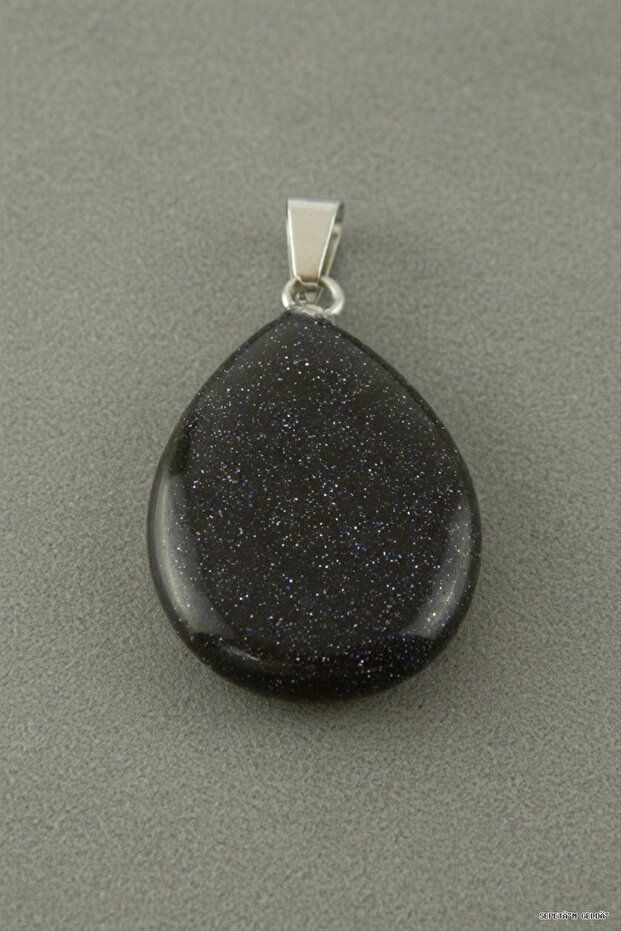Spt-Gld Navy Blue Star Oval Natural Stone Pendant (233749) 1 Piece