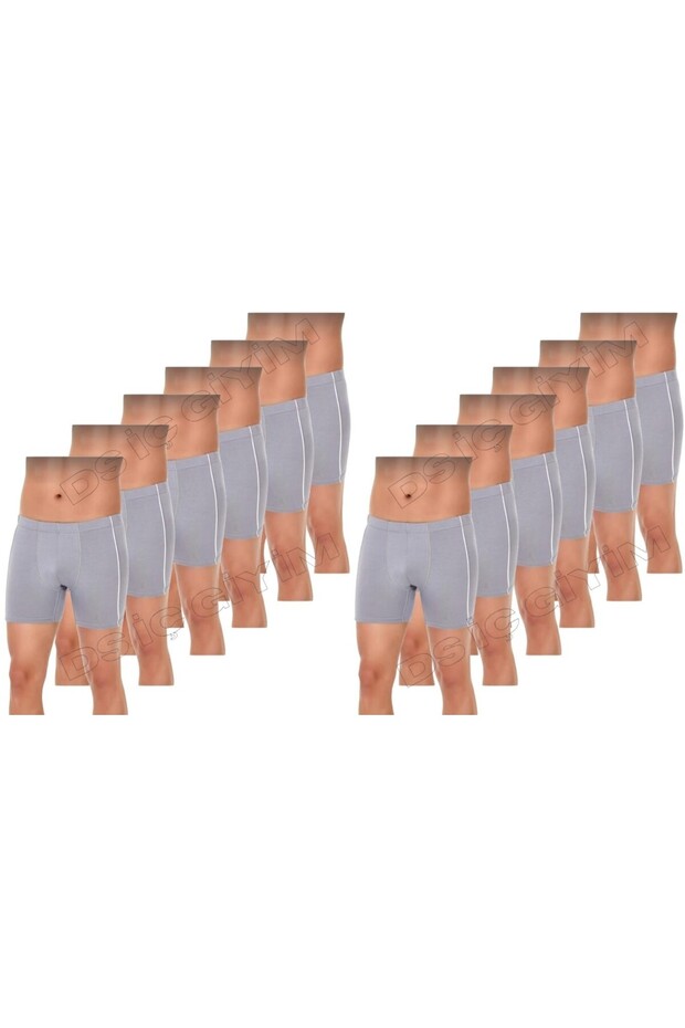 107 Men's Modal Boxer Shorts Gray 12 Pieces