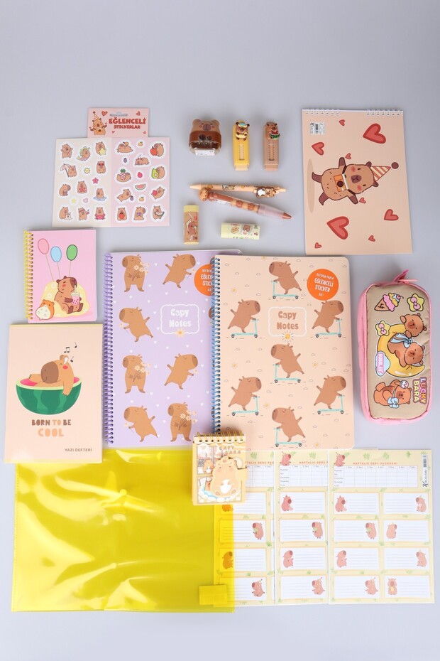 20-Piece Stationery Set A4 Notebook, Pen Bag A7 Notepad, Eraser, Pencil Sharpener, 0.7 mm Tip Pen